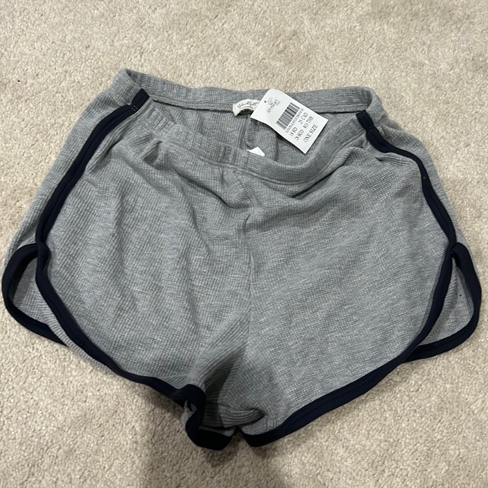 John Galt ladies jogging shorts, grey w/blk trim. NWT. OS
